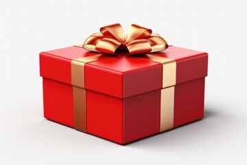 Obraz premium red gift box with ribbon