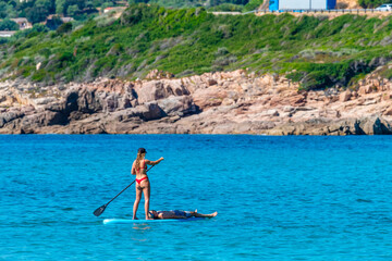 Stand Up Paddle at the sea, Corsica, France