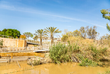 View at the Qasr el Yahud near Jordan river in Jordan