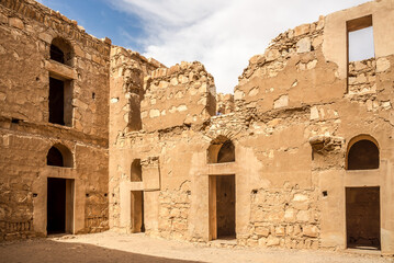 View at the courtyard of Desert castle Kharana in estern Jordan