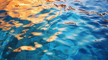 Fototapeta na wymiar Gorgeous design of blue water reflecting sunlight