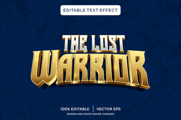 the lost warrior 3D text effect template - obrazy, fototapety, plakaty