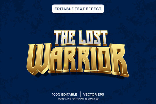 the lost warrior 3D text effect template