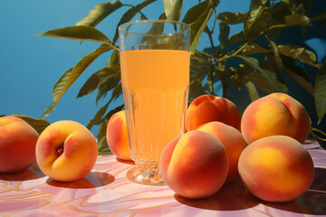 glass of orange juice and apricots