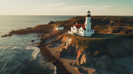 Long Island Hamptons' Montauk Lighthouse lantern room from above
