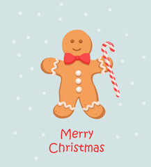 Gingerbread man, christmas toys, christmas cardchristmas decorations, vector, celebration, holidays, december 25, illustration