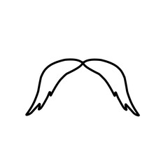 One Line Drawing Mustache, Continuous Line Dad Whiskers, Single Outline Moustache, Vintage Man Hairstyle, Mustache Vector Illustration
