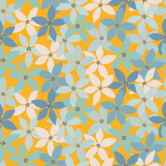 Exotic hand drawn flowers, seamless patterns with floral for fabric, textiles, clothing, wrapping paper, cover, banner, interior decor, wall art and abstract backgrounds. vector illustration.