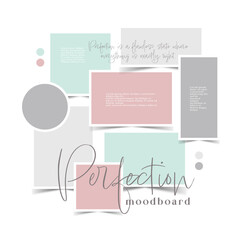 Vector photo collage template moodboard pictures grids vector illustration	