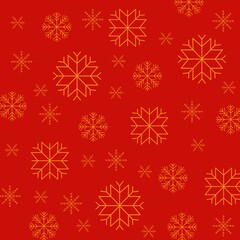 Naklejka na ściany i meble Christmas snowflake seamless pattern background 