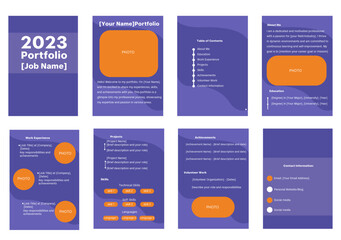 Modern Orange and Purple Job Portfolio Template: Creative, Elegant, and Professional Design