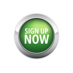 Big green sign up now button, shiny website UI element