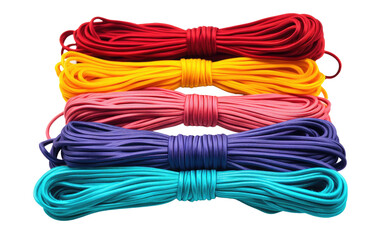 Vibrant Chinese Knotting Cord on Transparent Background