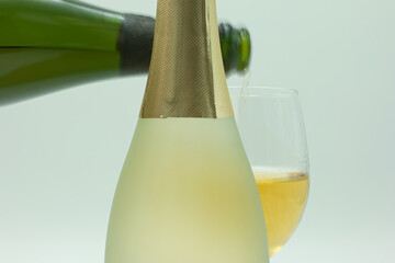 szampan, świętować, wino, uroczystość, drink, alkohol, napój, butelka, luksus, przyjęcie,...