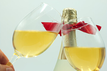 szampan, świętować, wino, uroczystość, drink, alkohol, napój, butelka, luksus, przyjęcie,...