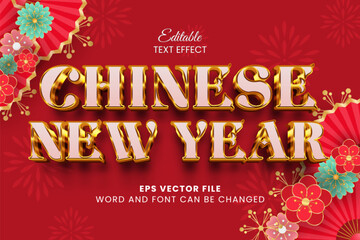 Fototapeta na wymiar Chinese new year elegant 3d vector text effect