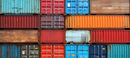 Fototapeta premium Container cargo pattern. Generative AI technology.