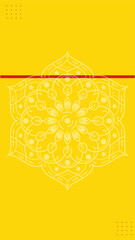 Art & Illustration yellow background special design hindu art mandala 