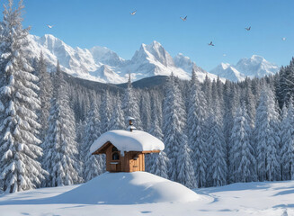 Fototapeta premium alpine landscape with peaks