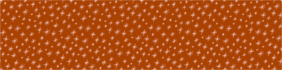 Vector snowflakes seamless pattern. Winter holiday season digital paper with hand drawn snowflakes. Cute endless snowfall texture. Artistic winter backdrop for web, fabric, print