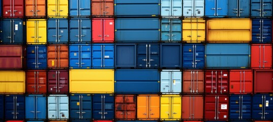 Fototapeta premium Container cargo. Generative AI technology. 