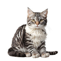 Obraz premium American wirehair cat isolated on white background.