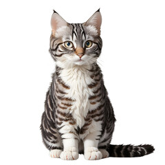 Obraz premium American wirehair cat isolated on white background.