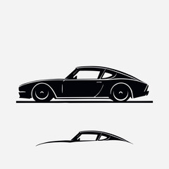 Classic car side view vector illustration