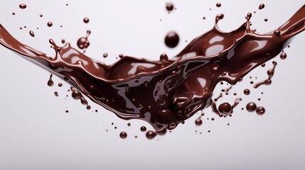 Flüssige Schokolade vor hellem Hintergrund.