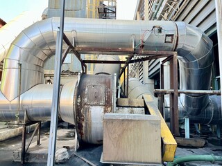 locomotive,Blower and air ducts in the factory