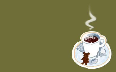 一休みクマさんカフェ(イラスト素材)