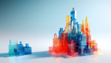 Szklane miasto - wskaźnik biznesu, rozwój gospodarki - Glass city - indicator of business, development of economy - AI Generated