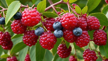 raspberries and blackberries