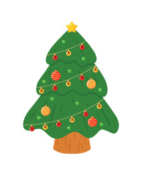 Christmas Tree Icon Cartoon Animated Vector Illustration
