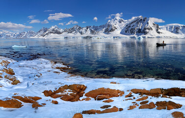 Cuverville Bay near Danko Island on the Antarctic Peninsula in Antarctica