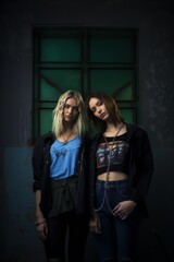 Models dressed in a revival of '90s grunge fashion, highlighting the enduring appeal of this iconic era. Generative AI