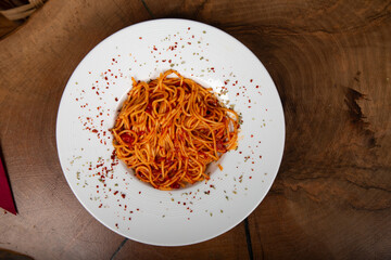 Delicious Italian pasta, Spaghetti, Fettuccine, Macaroni, Fusilli, Bow ties, Penne