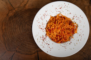 Delicious Italian pasta, Spaghetti, Fettuccine, Macaroni, Fusilli, Bow ties, Penne