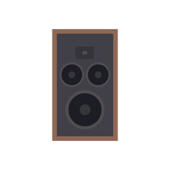 vintage audio speaker flat design vector illustration. Loudspeaker. Audio equipment to produce sound.