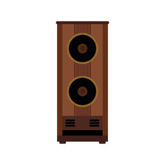 vintage audio speaker flat design vector illustration. Loudspeaker. Audio equipment to produce sound.