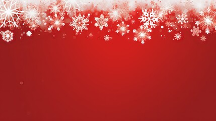 Red Christmas banner with snowflakes with copy space: a festive and elegant vector illustration for greeting cards, posters, and websites