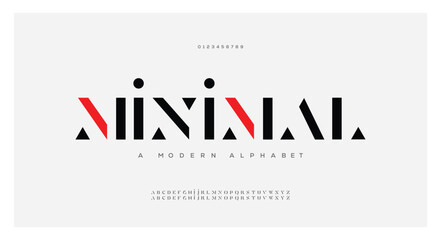 Modern abstract digital alphabet colorful font minimal technology typography creative urban. vector illustration - obrazy, fototapety, plakaty