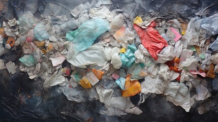 Pile of garbage waste. Global warming and recyclable plastic.