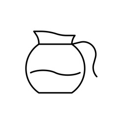Coffee pot line icon on white. Editable stroke