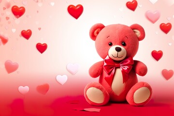 Valentine's Bear with Roses Banner