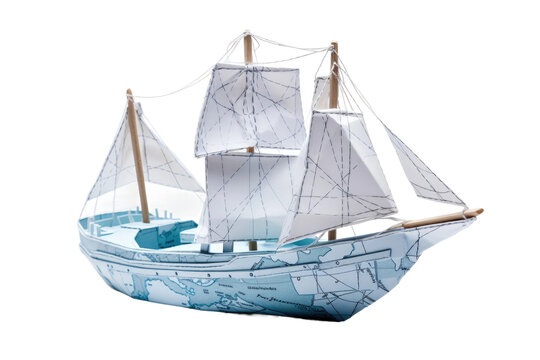 Creative Paper Ship Creations Isolated On Transparent Background.