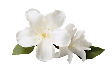 The Delicate Allure of a Lone Jasmine Blossom Isolated On Transparent Background.
