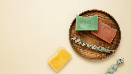 Natural eco-friendly soaps with different additives