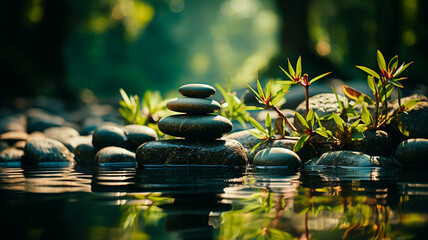 zen stones in the garden