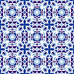 Mediterranean traditional pattern, Spanish Majolica ceramic mosaic and Portuguese tile decoration